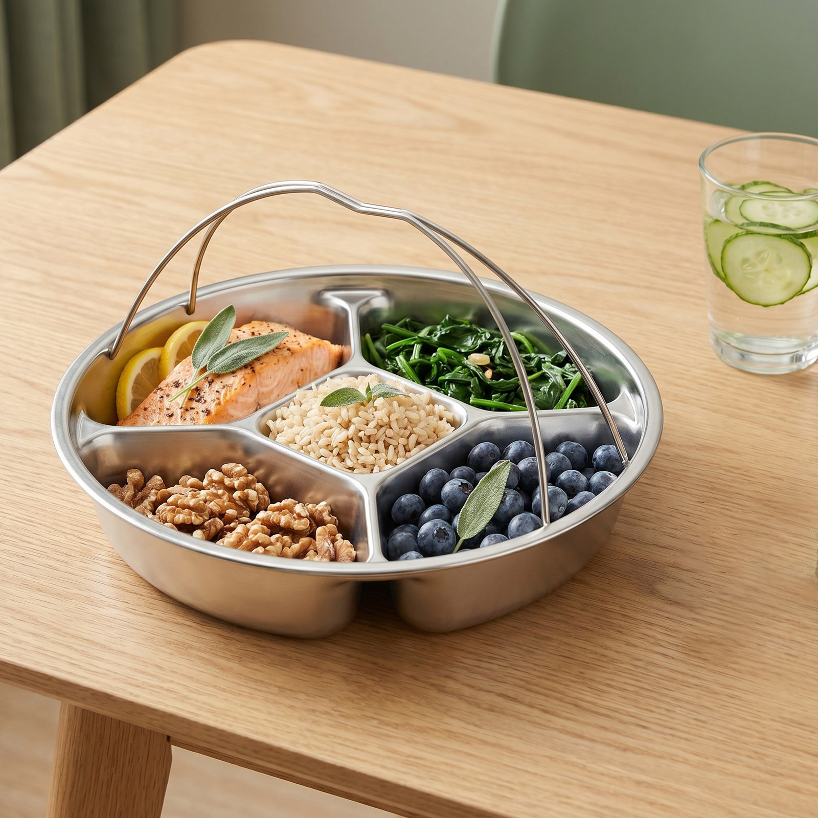 Meal Prep Kitchen - Plateau de service à compartiments en